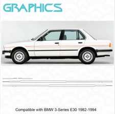 Fits BMW 3-Series Alpina E30 Side Style Pin Stripe Graphic Decal M3 Coupe Saloon
