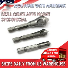 3Pcs Chamfer Countersink Deburring Drill Bits Set Kit Cutting Metal Wood Tool