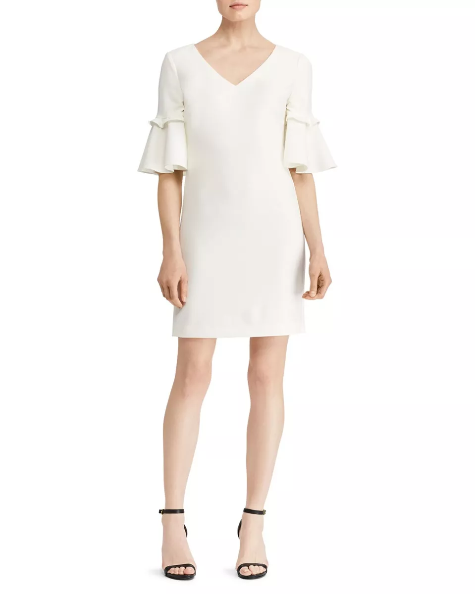 Lauren Ralph Lauren Bell Sleeve Crepe Dress Size 14 Orig