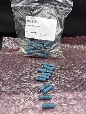 Lot of 94 Ohmite 45F500E Resistor, Wirewound Res 500 OHM 1% 5W Axial NEW