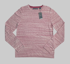 PERRY ELLIS Men's Sangria Red Heathered Knit Cotton Blend Pullover Sweater XL