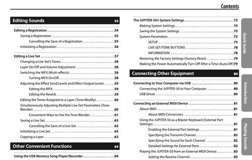 Roland Jupiter 50 Synthesizer Keyboard 3-in-1 OWNER'S MANUAL - Picture 6 of 7