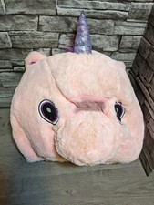 Pink Unicorn Head Mask Soft Plush Animal Costume Halloween Party Horse Pony