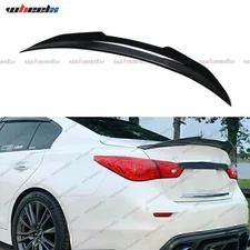 GLOSS BLACK REAR TRUNK SPOILER WING FOR 2014-24 INFINITI Q50 PSM STYLE HIGHKICK