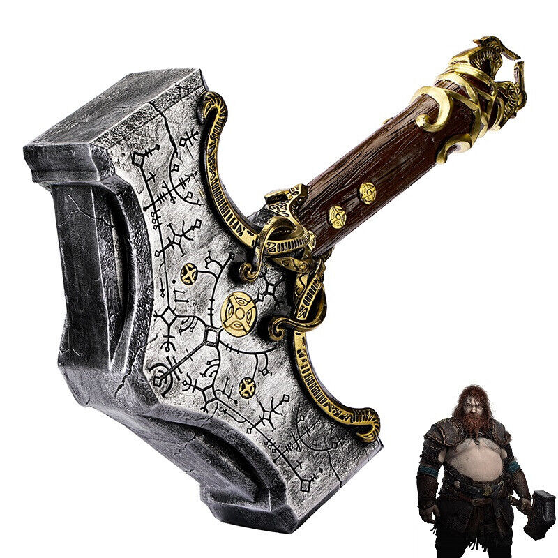 God of War: Ragnarok Thor's Hammer 1:1 Replica Game Cosplay Prop Resin  Model Toy