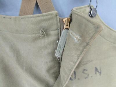 Vintage 1940s US Navy Deck Overalls USN Bib Stencil Pants WWII