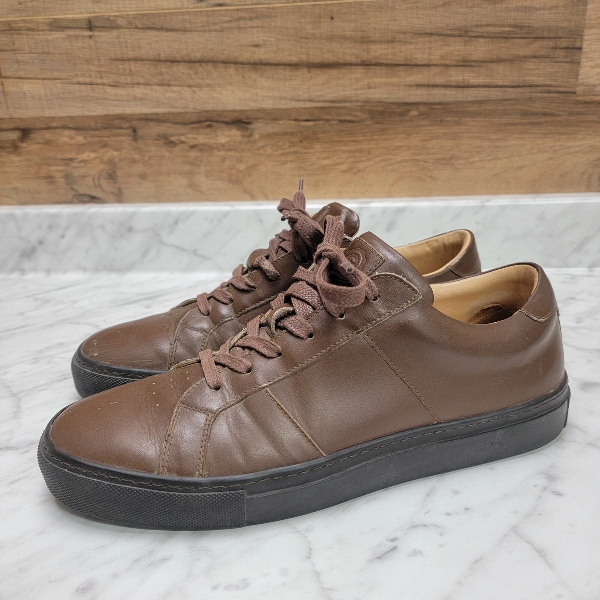 Men's M Greats Brooklyn The Royale Sneakers Shoes Brown Leather Made in  Italy
