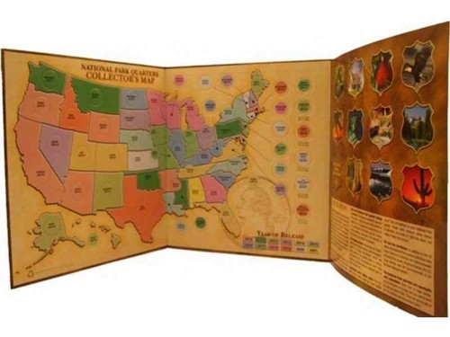 Whitman National Park Quarter Map Coin Folder 2010-2021 - Picture 3 of 4