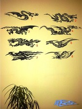 Wandtattoo Drache, Japanische Chinesische Deko Wandaufkleber Japan China MATT