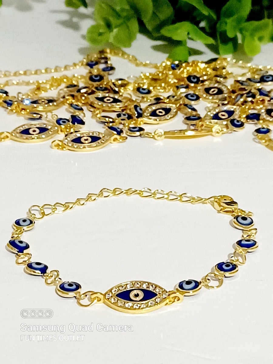 12 Evil Eye Charms Lady Protection Luck Bracelets Pulseras De