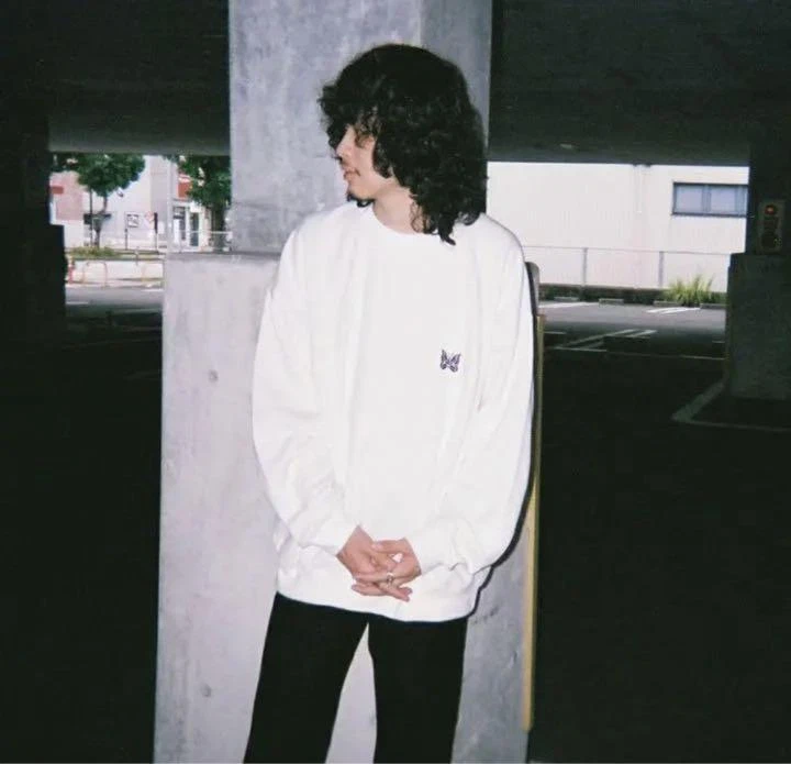 NEEDLES Sweatshirt Trainer White/Purple lines Size-XL New from