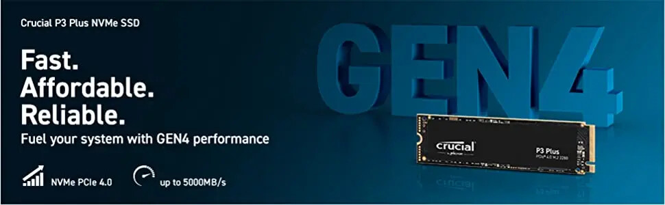1TB 500GB PCIe Gen4 3D NAND NVMe M.2 2280 SSD, up to 5000MB/s Solid State 