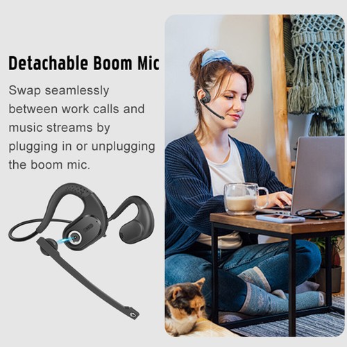 Bluetooth 5.3 Bone Conduction Headset Wireless Open Ear Headphones with Mic US - Picture 7 of 22