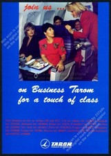 1993 Tarom airlines Romanian Air Transport stewardess photo vintage print ad