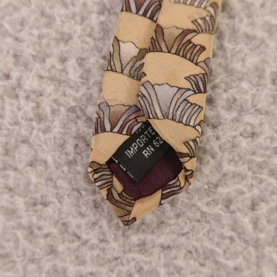 Corbata J Garcia Marrón Beige 100% Seda Hecha en México Jerry Garcia 3.5" Foto 4 de 4