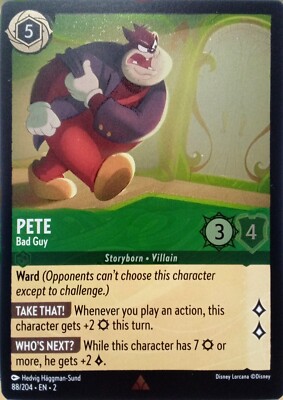 88/204 PETE BAD GUY RISE OF FLOODBORN FOIL RARE DISNEY LORCANA KARTE