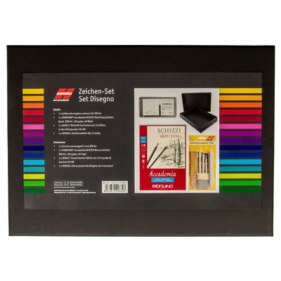 Honsell Zeichen Set Disegno - Fabriano Block A4 - 12x Jaxell Bleistifte - 