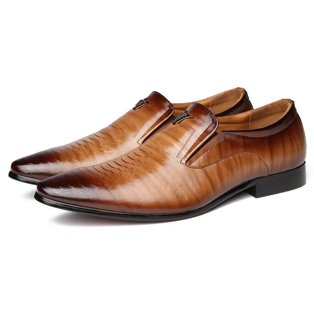 Men Lace Up Footwear Formal Shoes Wedding New Retro Dress Shoes Pu