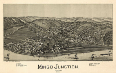 Panoramic Map of Mingo Junction Ohio 16x24