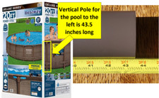 Pata vertical marrón para Bestway Power Steel 20' x 48". Utiliza conectores en T de plástico