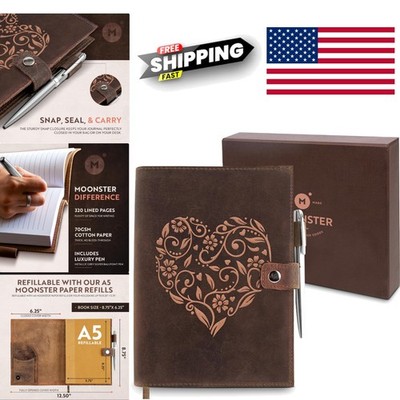 Artisan Crafted Journal A5 Brown Leather Refillable Notebook with Elegant Design