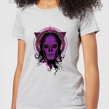 Image of Harry Potter Death Mask 2 Neon T-Shirt Women's | Official Licensed | Grey