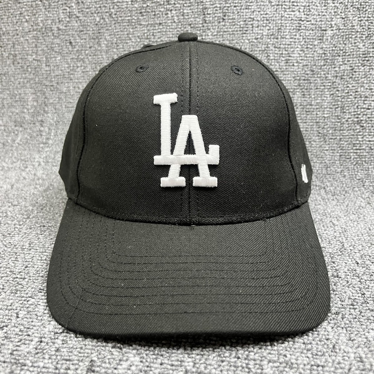 LA Dodgers '47 Brand MVP Hat Black Adjustable Hook & Loop Strapback Cap Grey UV