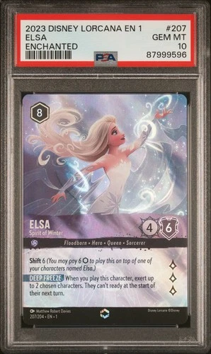 2023 DISNEY LORCANA EN 1-THE FIRST CHAPTER #207 ELSA - SPIRIT OF WINTER PSA 10
