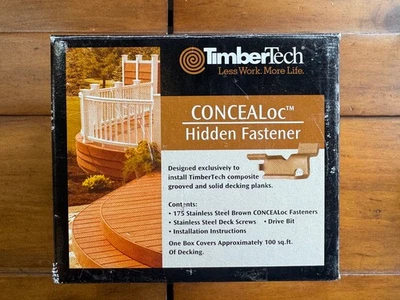 225 Pieces TimberTech CONCEALoc Hidden Fasteners Brown - Image 1 of 2