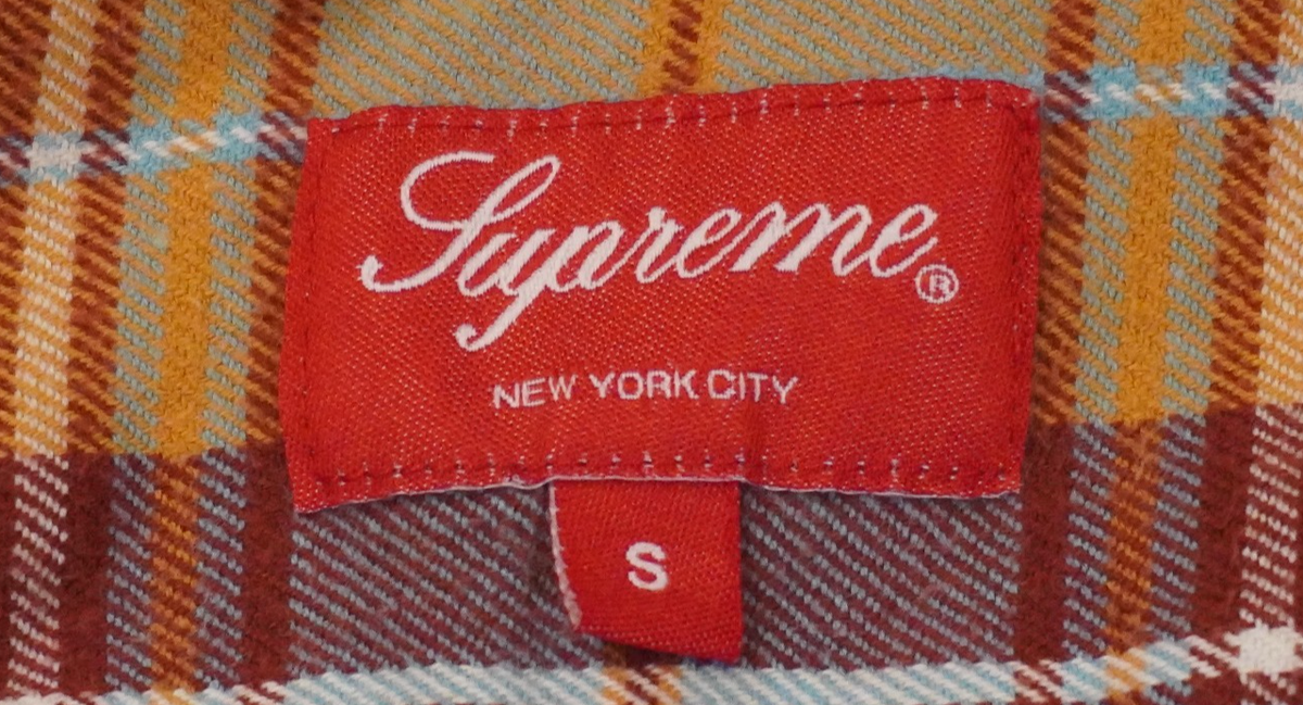 Supreme Plaid Flannel Shirt (FW22) 'Rust' (Size Small) *Brand New
