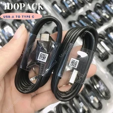 100X Lot USB-C to USB-A Cable Type C Fast Charger Sync Cord For Samsung S9 Note8