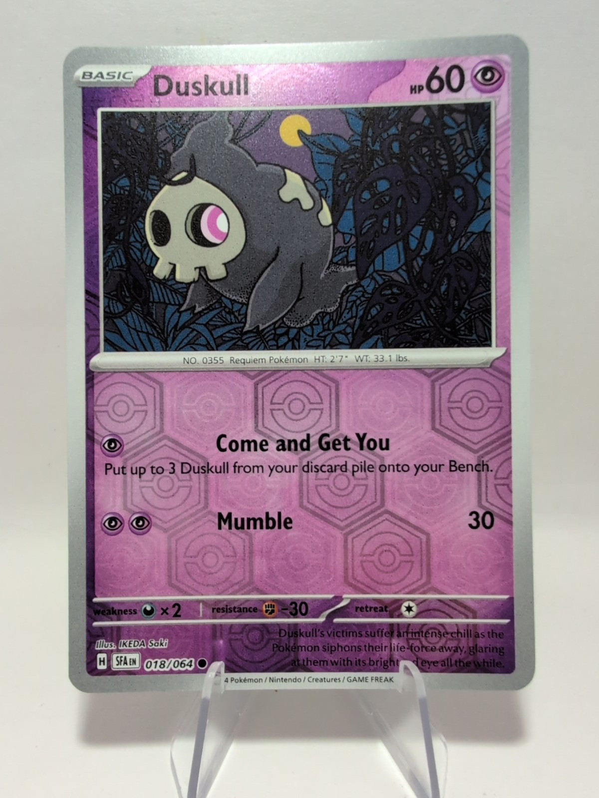 Duskull 18/64 Reverse Holo NM Scarlet & Violet (Shrouded Fable) Pokemon Card