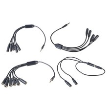 3.5mm Earphone Splitter Cable 1 to 6/5/4/3 Port AUX Cable Cord 4-Section 30cm