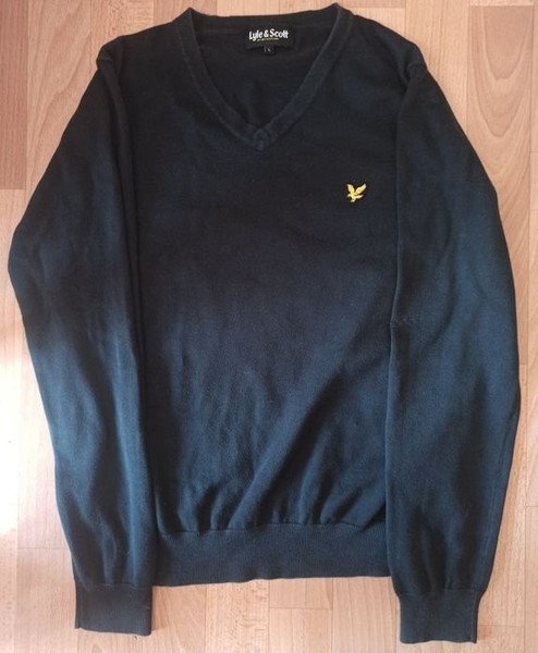 Men Lyle&Scott Sweater Black Cotton 40