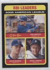 2009 O-Pee-Chee League Leaders Black Border Josh Hamilton Justin Morneau o6b