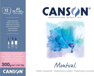 CANSON Zeichenpapierblock ''Montval'' DIN A3 300 g/qm 12 Blatt