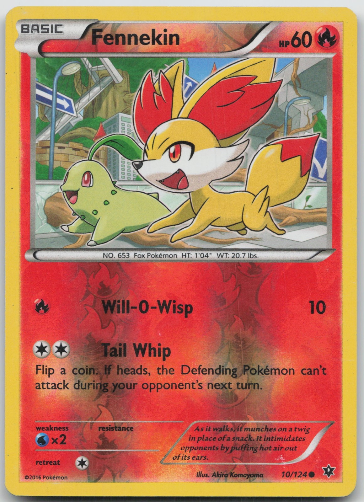 Fennekin 10/124 Common Fates Collide Pokemon Reverse Holo Lightly Played