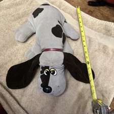 Vintage 1985 Large Pound Puppies grey Brown Spots Collar Tonka 16 Plush Toy