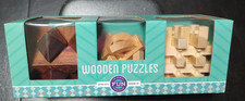 Retro Gifts Set of 3 Wooden Puzzles with solutions enclosed see photo for detail