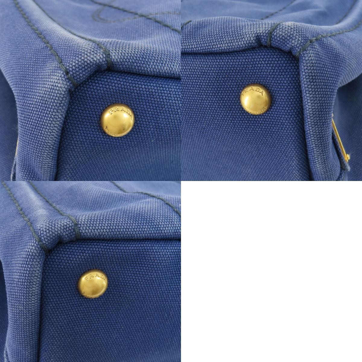 PRADA B2439G Canapa Mini 2WAY Handbag Canvas Ladies Used from japan thumbnail 10