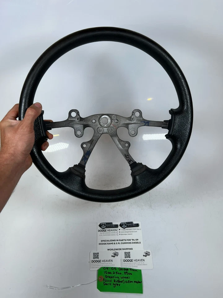 OEM 2004-2005 Dodge Ram 1500 2500 3500 volante vinilo goma gris oscuro Foto 2 de 4