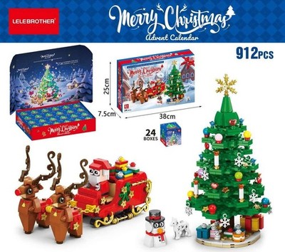 Lele Brother 9158 Christmas Calendar Building Blocks 912Pcs Toy Set - New