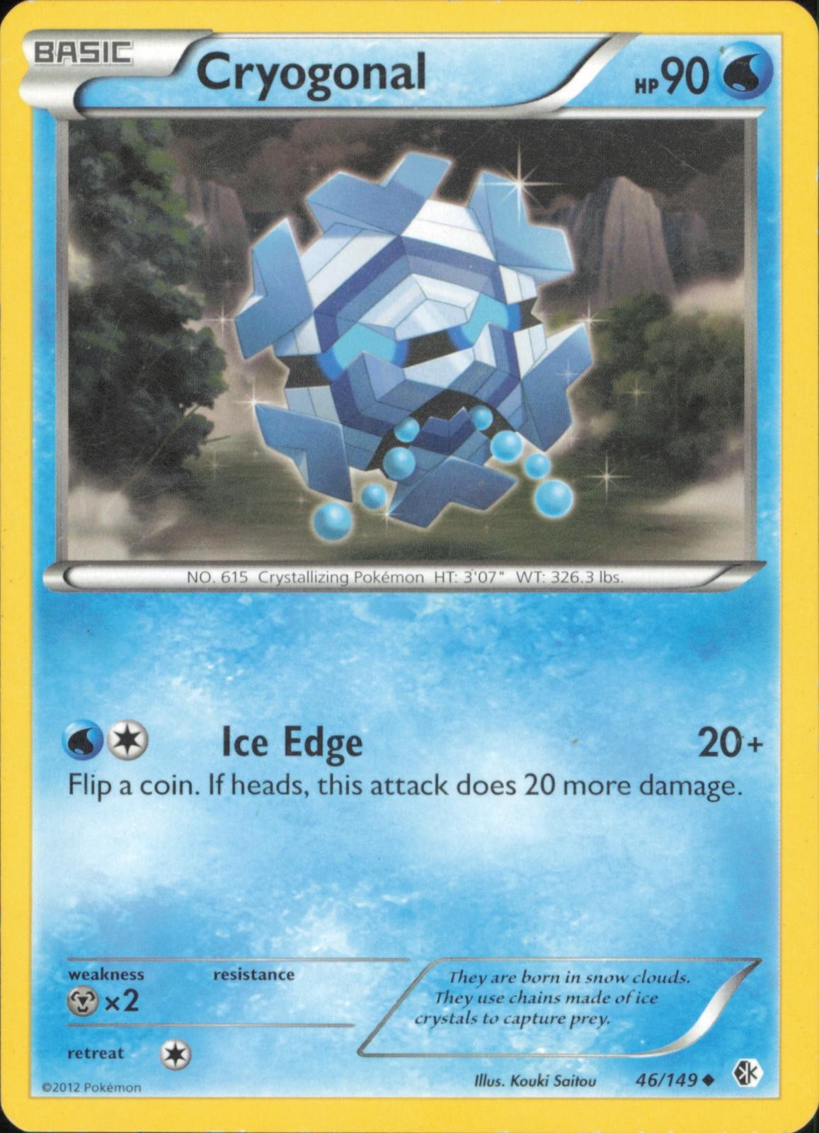 Cryogonal 46/149 Uncommon Boundaries Crossed Pokemon Lightly Played