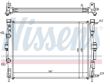 NISSENS 63769 Kühler, Motorkühlung für RENAULT