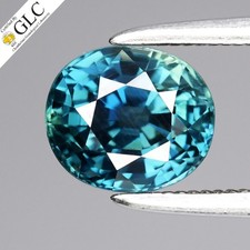 GLC CERTIFIED 1.62ct IF Oval Natural Greenish Blue Sapphire - Unheated Africa