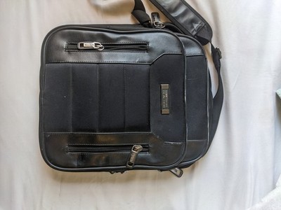 Kenneth Cole Reaction Black Messenger Bag Laptop Crossbody Business Travel Bag