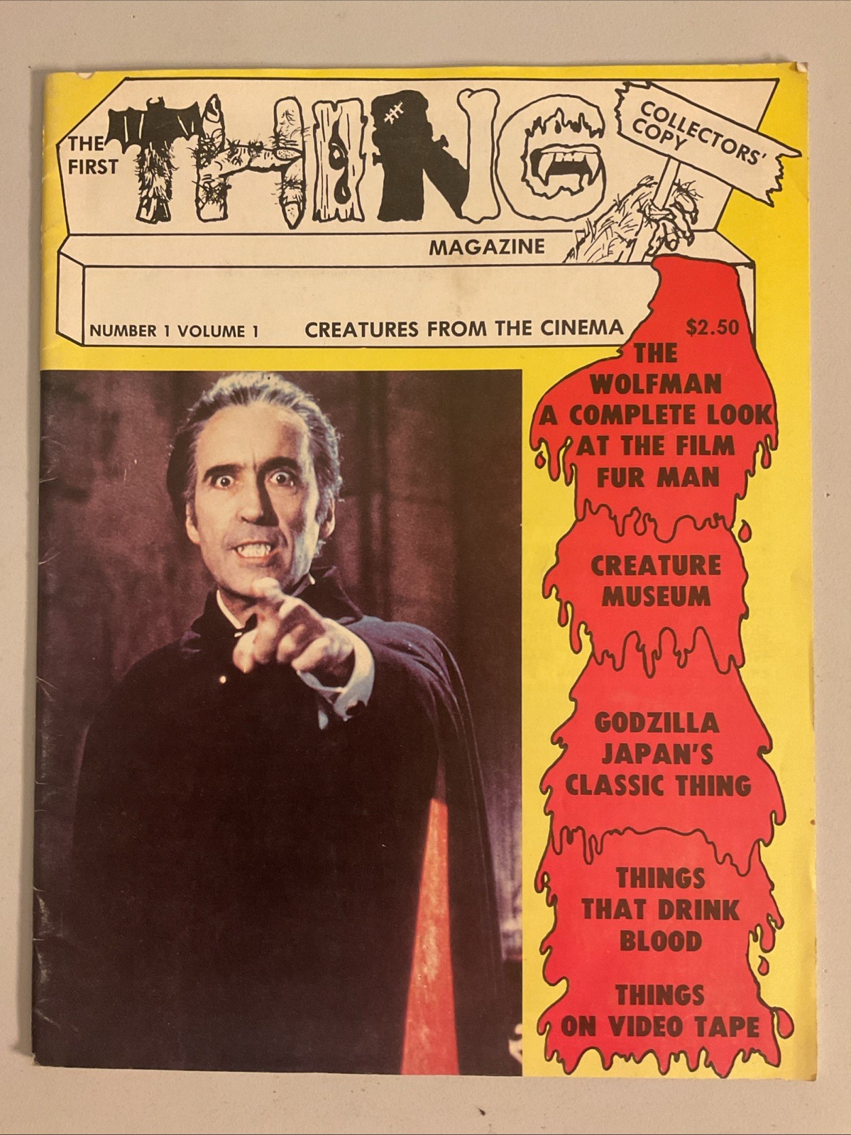 The Thing #1 (1980) Monster Horror Magazine Christopher Lee Kietzer Godzilla