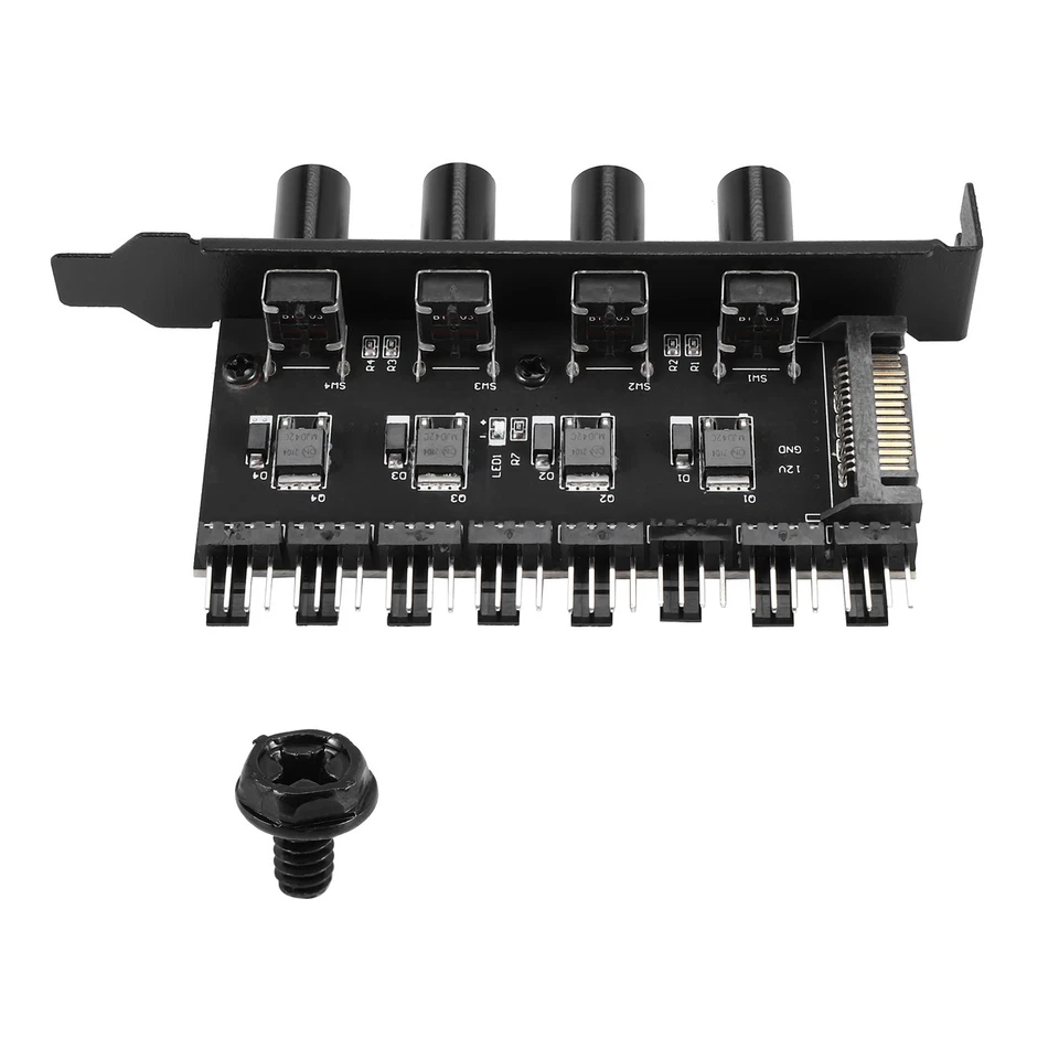 Pc 8 Channels Fan Hub 4 Knob Cooling Fan Speed Controller For Cpu Case Hdd7161