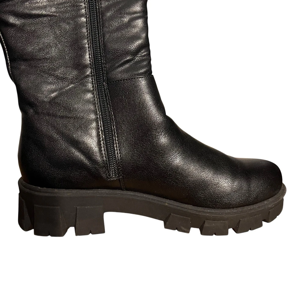 Botas Sugar Mujer 10M Negras Jillian Altas Montar Moto Combate Invierno Motociclista Niña Foto 4 de 4