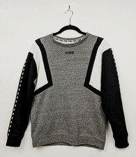 Victoria's Secret PINK Sweatshirt XS Black Gray Colorblock